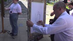 Sir Ed Davey attempting at still-life in charcoal and pastel on the campaign trail News Clip