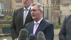 Jeffrey Donaldson speaking to the press News Clip