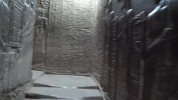 Egypt, Dendara Temple - Corridor to the upper level Stock Footage