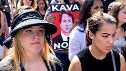 Protesters Demonstrate Against President Trump's Supreme Court Nominee Brett Kavanaugh At The Supreme Court Stock Footage