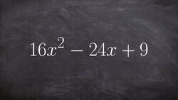 Factoring using a perfect square trinomial when a is not 1 Instructional Video