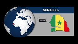 Earth Sphere Map and Senegal Country Map with National Flag Stock Footage