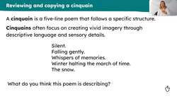 Practising handwriting with a poem Instructional Video