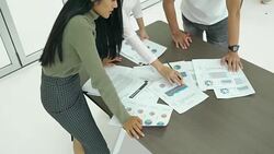 Business people meeting team together. Businessman and businesswoman sharing ideas together. concept of productivity development, analysis planning and creativity. Stock Footage