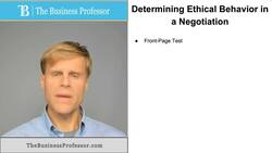 Determining Ethical Behavior in a Negotiation Instructional Video