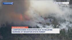 Officials: Wildfire forces evacuation of Batona Campground in Wharton State Forest News Clip