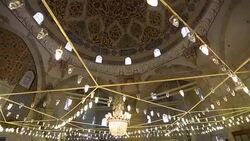Interior of the three serefeli Mosque. Edirne, Turkey Stock Footage
