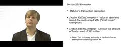 Securities Registration Exemption - Section 3b Instructional Video