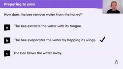 Planning the second section of an explanation text about how bees make honey Instructional Video