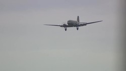 Douglas Dakota aircraft fly at Imperial War Museum Duxford as part of the D-Day 75 anniversary commemorations News Clip