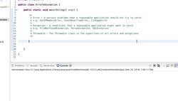 Core Java Programming Course- Error vs. Exception Instructional Video