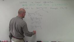 Write the equation of a parallel line using point slope form Instructional Video
