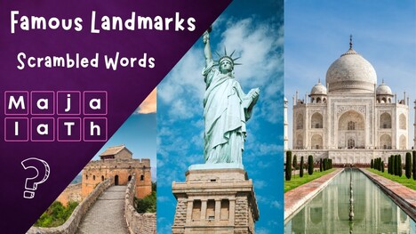 Unscramble the word | famous landmarks | ESL Games | 4K