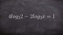 Tutorial-How to solve a logarithmic equation with an extraneous solution ex20, 4 log3(2) -2log3(x)=1 Instructional Video