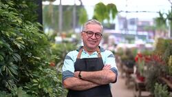 Portrait of Garden Market Employee / Owner Stock Footage