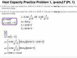 General Chemistry | Heat Capacity (q=smΔT) [Example 1] Instructional Video