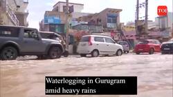Waterlogging in Gurugram amid heavy rains News Clip