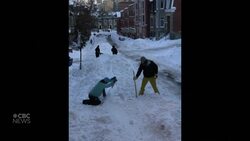 #TheMoment Montreal's snow was used to make a ski jump downtown News Clip
