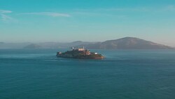 Aerial Alcatraz Island Stock Footage
