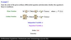Differential Equations: Definitions and Terminology (Level 3 of 4) Instructional Video