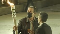 CLEAN : Rio lights up its 2016 Olympic flame throughout Tokyo Games News Clip