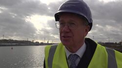 The chair of the Environment Agency visits Ipswich flood barrier News Clip