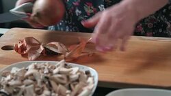 Woman cutting onion Stock Footage