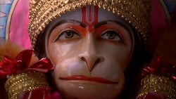 MEDIUM ANGLE OF STATUE OF MONKEY. HINDU GOD. RELIGIOUS. Stock Footage