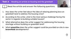 Analysing an opinion article about protecting the greenbelt Instructional Video