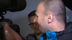 Syrian refugees arrive at their hotel in Canada News Clip