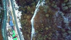 top down view if the mountain valley above the clouds Stock Footage