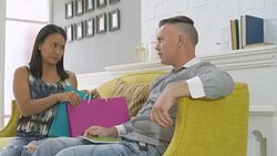 Wife Send Gift To Her Husband Stock Footage