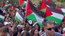 CLEAN : Arab Israeli protestors demonstrate ahead of the Nakba day News Clip