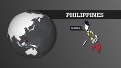 Earth Sphere Map and Philippines Country Map with National Flag Stock Footage
