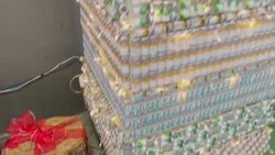 CLEAN : Rio health workers make Christmas tree with empty Covid vaccines News Clip