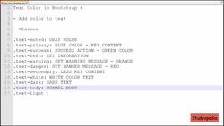 The Complete Bootstrap Beginners Course with 100+ examples - Bootstrap - Change Text Color Instructional Video