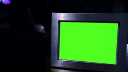 Photo Frame With Green Screen In The Dark. Zoom In. Stock Footage