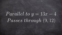 Find the equation of a line parallel to a line through a point Instructional Video