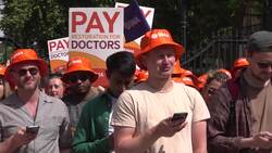 Junior doctors strike outside Downing Street News Clip