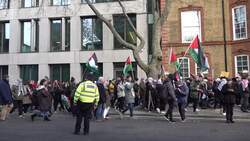Pro-Palestine protestors march from Camden to Euston News Clip