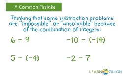 Subtracting Integers Using the Take Away Definition on a Number Line Instructional Video