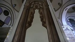 Interior the Ulu Mosque of Bursa Stock Footage