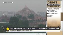 India: AQI slips to 'severe' category, Delhi government deploys water sprinklers News Clip