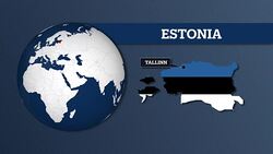 Earth Sphere Map and Estonia Country Map with National Flag Stock Footage