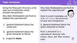 Analytical paragraphs: Puck and the supernatural in ‘A Midsummer Night's Dream' Instructional Video