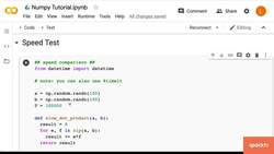 Data Science Prerequisites - Numpy, Matplotlib, and Pandas in Python - Speed Test Instructional Video