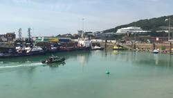 Priti Patel arrives at the Port of Dover on a police boat News Clip