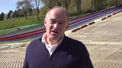 Sir Ed Davey rides rubber ring to highlight pothole problem News Clip