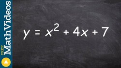 Learn how to convert to vertex form by completing the square and then graph, y=x^2+4x+7 Instructional Video
