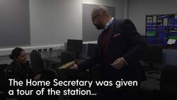 Home Secretary visits Luton Police Station in Bedfordshire to thank police officers and staff working over Christmas. News Clip